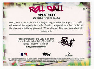 Brett Baty 2023 Topps Roll Call #RC-7 Card
