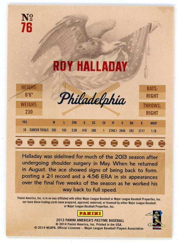 Roy Halladay 2013 Panini America's Pastime #76