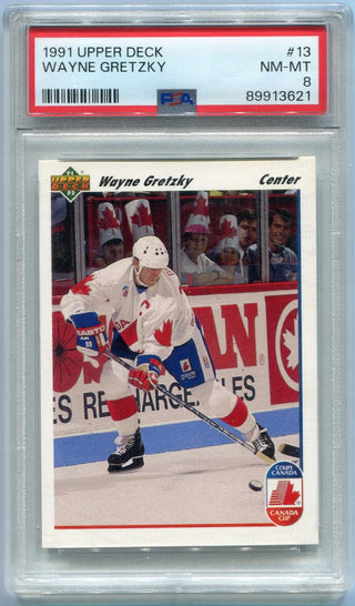 Wayne Gretzky 1991 Upper Deck Card #13 PSA Graded 8