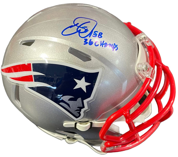 Ken Walter "SB 36 Champs" Autographed New England Patriots Mini Helmet (JSA)