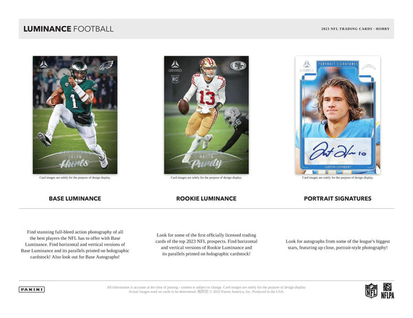 2023 Panini Luminance NFL Trading Card Hobby Box