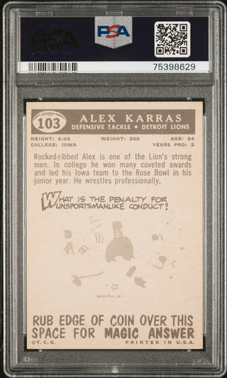 Alex Karras 1959 Topps Card #103 (PSA 5)