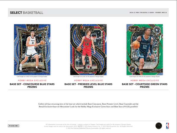 2024-25 Panini Select Basketball Hobby Mega Box (Exclusive Green & Blue Star Prizms)