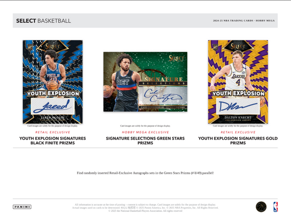 2024-25 Panini Select Basketball Hobby Mega Box (Exclusive Green & Blue Star Prizms)