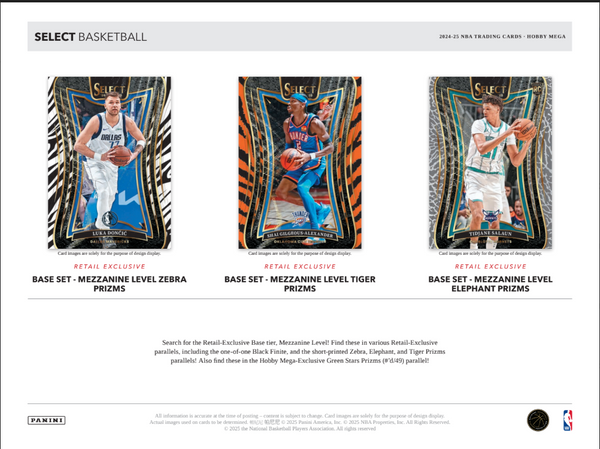 2024-25 Panini Select Basketball Hobby Mega Box (Exclusive Green & Blue Star Prizms)