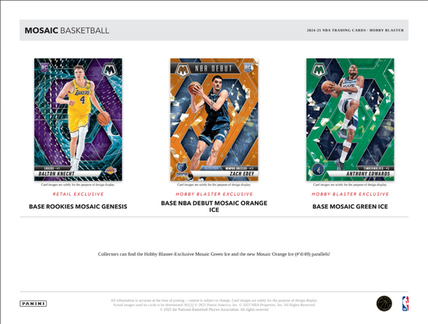 2024-25 Panini Mosaic Basketball Hobby Blaster Box (1 Blaster Exclusive Green Ice Prizm)