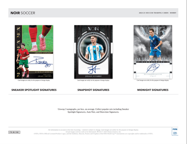 2024-25 Panini Noir Soccer Hobby 3-Box Case