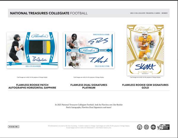2025 Panini National Treasures Collegiate Football Hobby Box