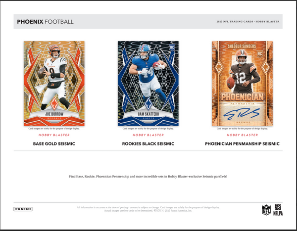 2025 Phoenix Football Hobby Blaster Box (4 Blaster Exclusive Seismic Parallels!)
