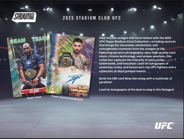 2025 Topps Stadium Club UFC 6-Pack Blaster Box (1 Exclusive Chrome Lava Parallel)