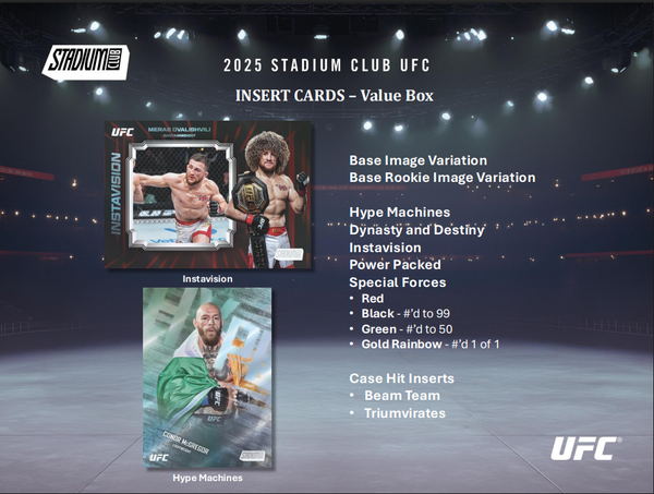2025 Topps Stadium Club UFC 6-Pack Blaster Box (1 Exclusive Chrome Lava Parallel)