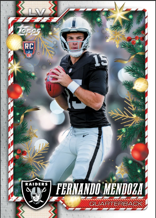 2026 Topps Holiday Football Mega Box (Holiday Exclusive Sparkle Parallels)