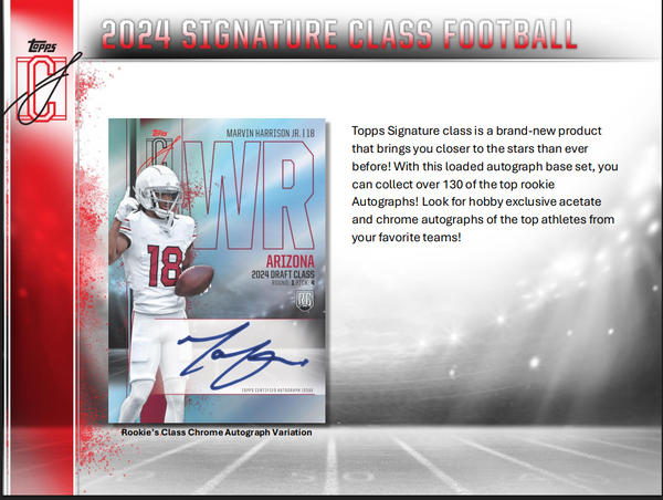 2024 Topps Signature Class Football Hobby Box