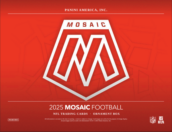 2025 Mosaic FB Ornament Box (1 Exclusive Red & White Stripe Rookie)