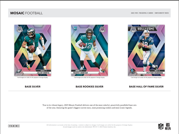 2025 Mosaic FB Ornament Box (1 Exclusive Red & White Stripe Rookie)