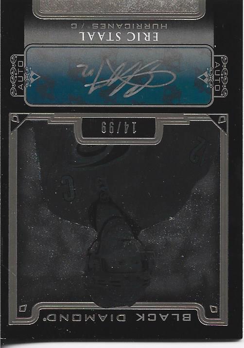 Eric Staal 2015 Upper Deck Black Diamond Autographed Card 14/99 #BDB-ES