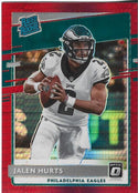 Jalen Hurts 2020 Panini Donruss Optic Red Hyper Rookie Card #164