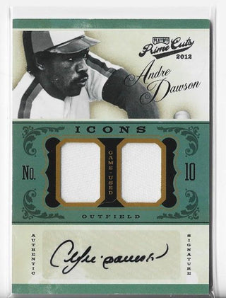 Andre Dawson 2012 Panini Prime Cuts #1 (07/25) Autograph Game-Used Material Card