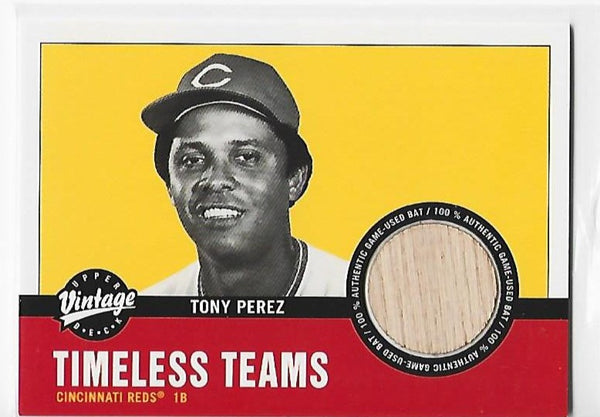 Tony Perez 2001 Upper Deck Vintage #CI2-TP Game Used Bat Card