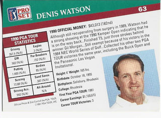 Denis Watson 1991 PGA Tour Autographed Card #63