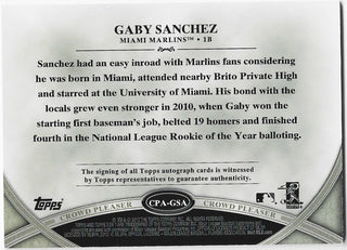 Gaby Sanchez 2012 Tier One Autographed Card #258/399