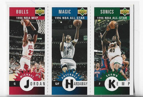 Michael Jordan / Anfernee Hardaway / Shawn Kemp 1996 Upper Deck Card