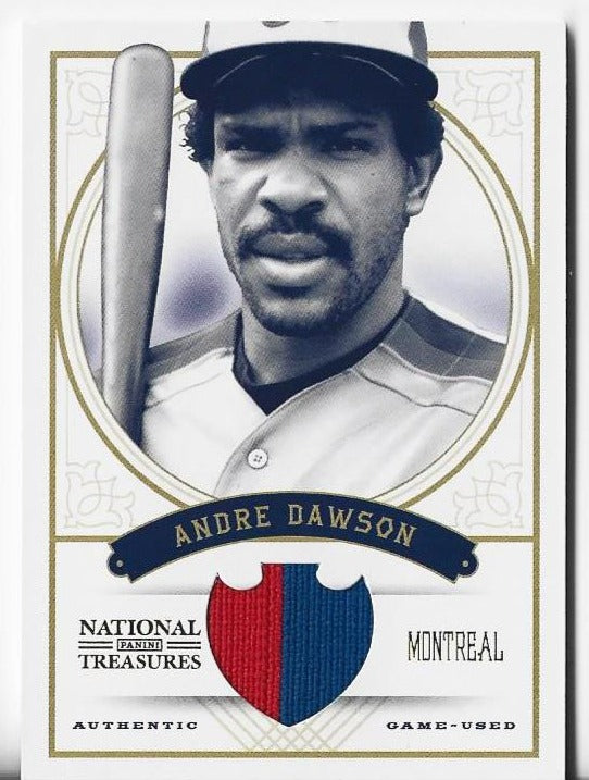 Andre Dawson 2012 Panini National Treasures #115 (09/25) Game-Used Material Card