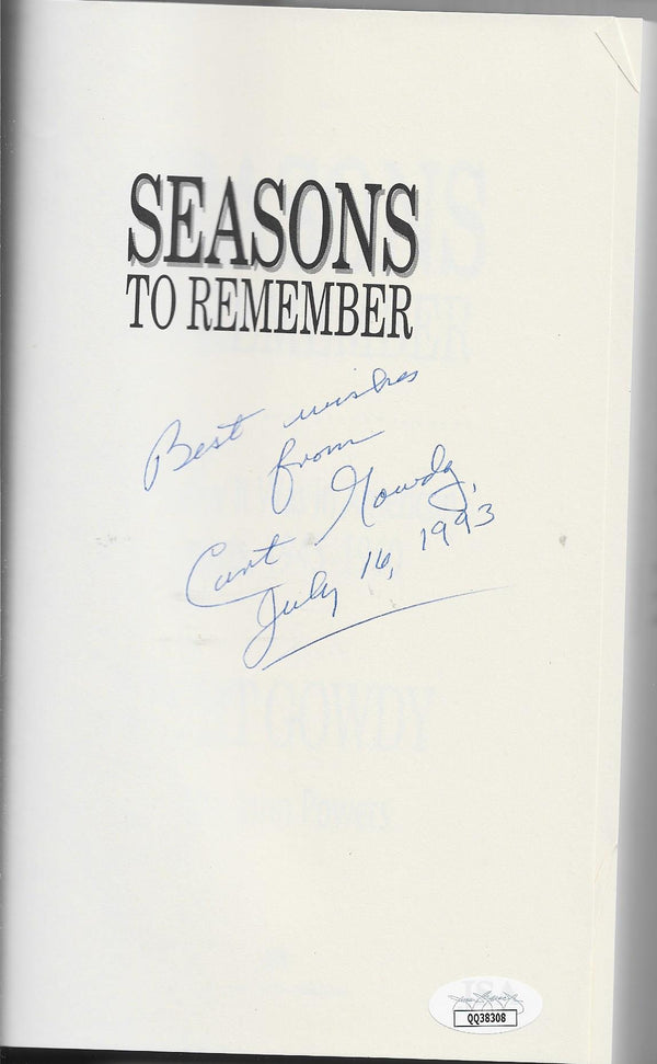 Curt Gowdy Seasons To Remember Signed Book (JSA)