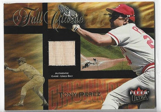 Tony Perez 2002 Fleer Ultra Fall Classic Game-Used Bat Card