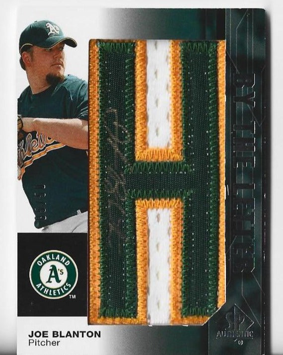 Joe Blanton 2008 Upper Deck SP By The Letter #BL-JB (05/50) Autograph Patch Card