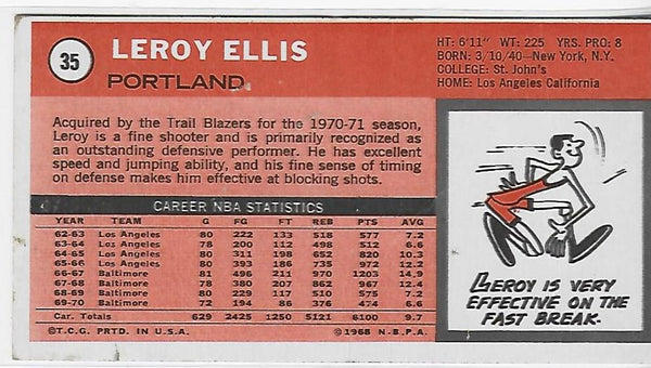 Leroy Ellis 1970-1971 Topps #35 Near Mint Card