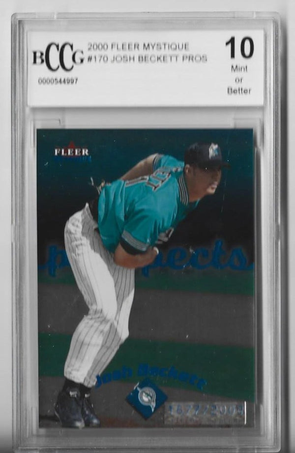 Josh Beckett 2000 Fleer Mystique #170 (Beckett Grade 10 Mint or Better) Card