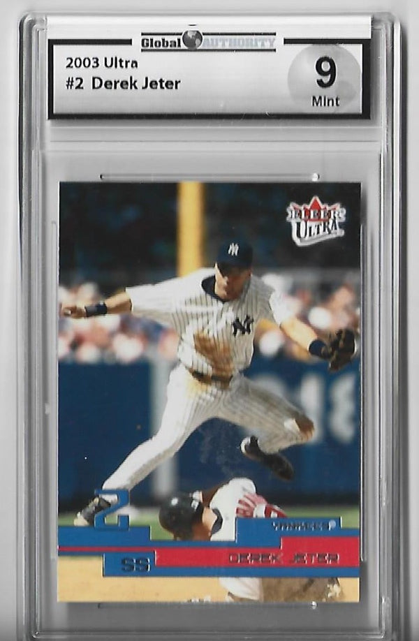 Derek Jeter 2003 Fleer Ultra #2 (Global Authority Grade 9 MINT) Card | Hollywood Collectibles Derek Jeter 2003 Fleer Ultra #2 (Global Authority Grade 9 MINT) Card | Hollywood Collectibles