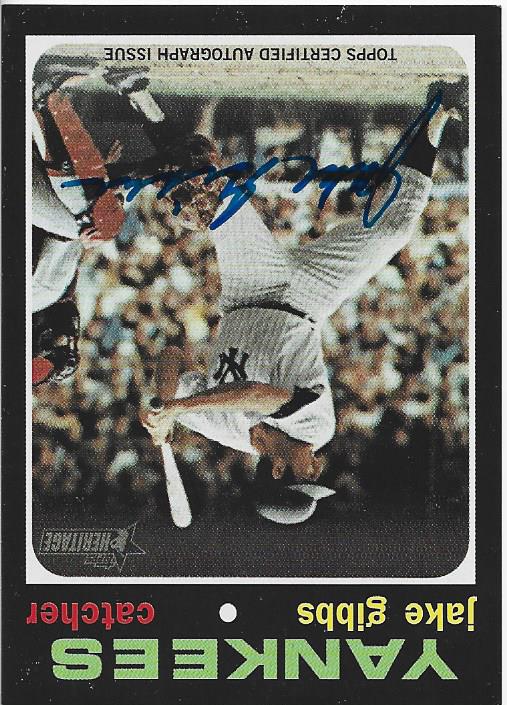 Jake Gibbs Topps 2020 Reprint Autographed Card