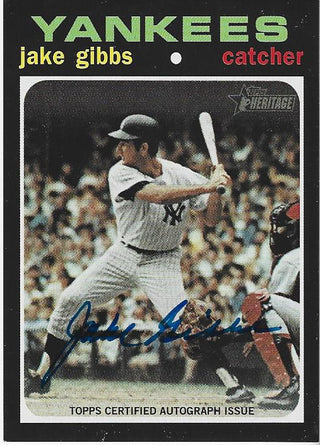 Jake Gibbs Topps 2020 Reprint Autographed Card