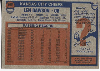 Len Dawson 1976 Topps Card #308
