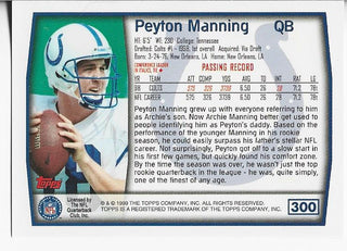 Peyton Manning 1999 Topps Card #300