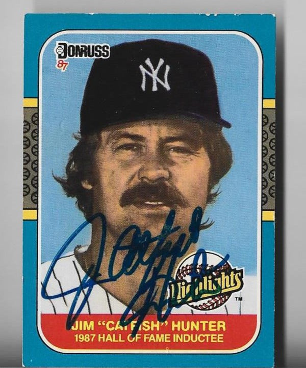 Jim Hunter 1987 Donruss #19 Autograph Hall Of Fame Inductee Card