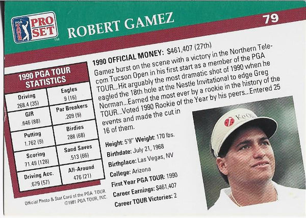 Robert Gamez 1991 PGA Tour Autographed Card #79