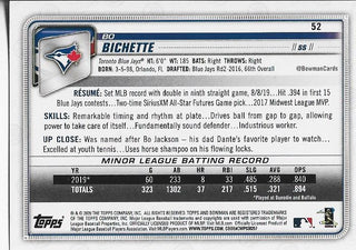 Bo Bichette 2020 Bowman Rookie Card #52