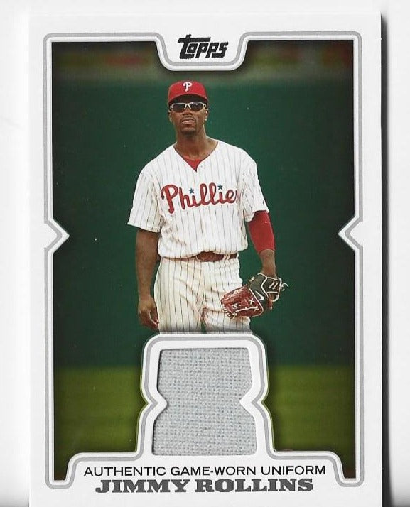 Jimmy Rollins 2008 Topps #TR-JR Game-Worn Uniform Relic Card