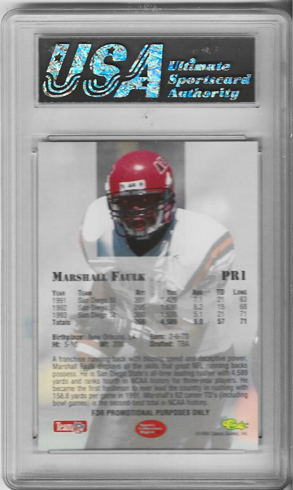 Marshall Faulk 1994 Classic Draft Rookie Card (USA 10 GEM MT) #PR1