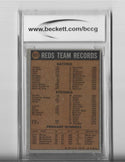 Reds Team 1972 Topps #651 (Beckett Grade 9 Near Mint or Better) Card