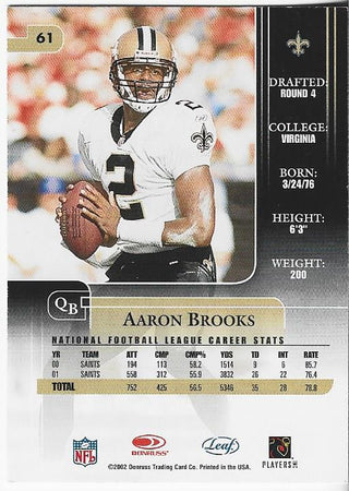 Aaron Brooks 2002 Donruss Autographed Card