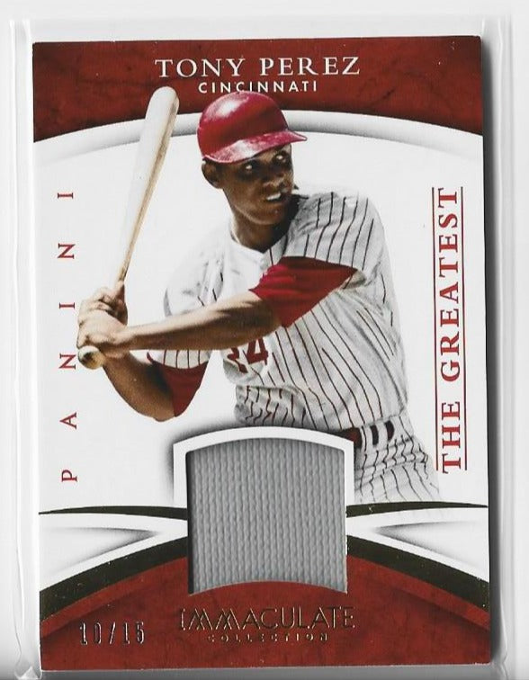 Tony Perez 2015 Panini Immaculate Collection #5 (10/15) Game-Used Material Card