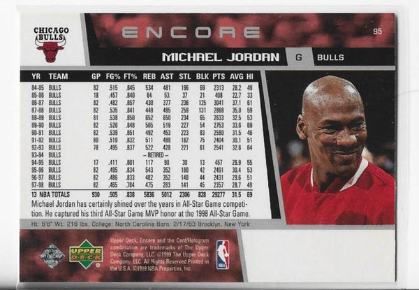Michael Jordan 1999 Upper Deck Encore #95 Card