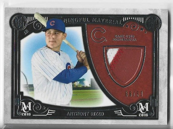 Anthony Rizzo 2016 Topps Meaning Material #MMPR-ARI (06/50) Game-Used Memorabilia Card