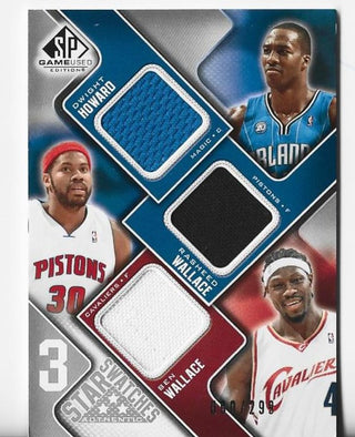Dwight Howard / Rasheed Wallace / Ben Wallace 2009-10 Upper Deck SP #3S-WVH Game-Used Memorabilia Card