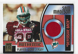 Sam Madison 2001 Topps Reserve Player-Worn Jersey Card