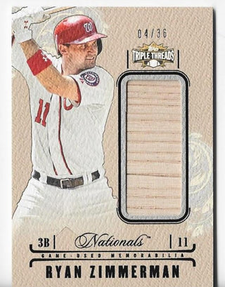 Ryan Zimmerman 2014 Topps Triple Threads #UJR-RZ (04/36) Game Used Memorabilia Card